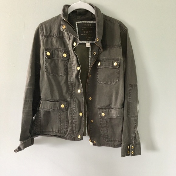J. Crew Jackets & Blazers - J Crew relaxed boyfriend field jacket twill green